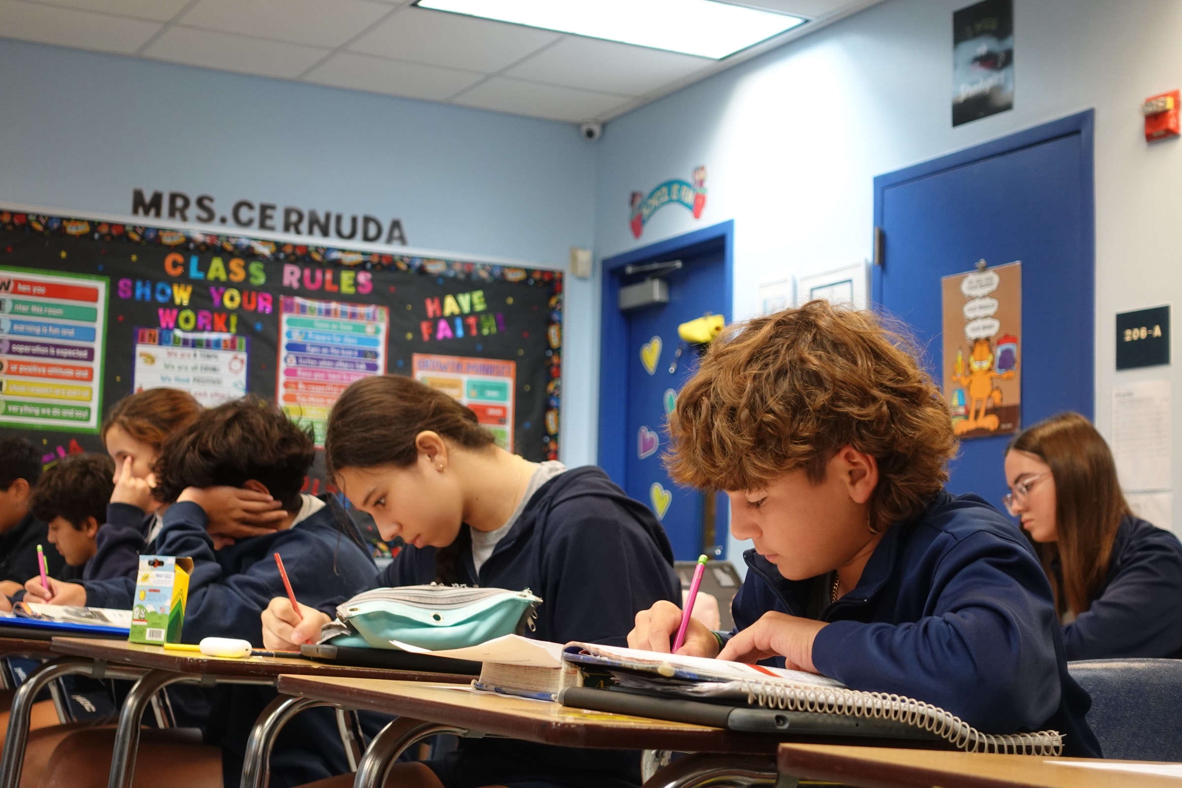 Middle School students in class